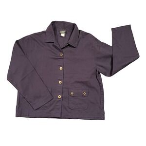 VTG Genre Sport Navy Blue Cotton Herringbone Chore Utility Jacket Womens Large L